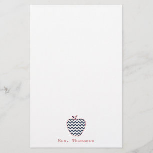 Navy Chevron en koraalleraar Apple Briefpapier