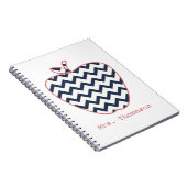 Navy Chevron en koraalleraar Apple Notitieboek (Rechterzijde)
