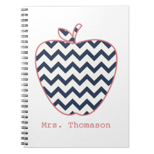 Navy Chevron en koraalleraar Apple Notitieboek