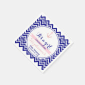 Navy Chevron met Baby Roze Nautisch Baby shower Servetten (Hoek)