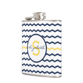 Navy Chevron Monogram Heupfles (Links)