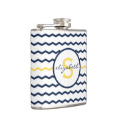 Navy Chevron Monogram Heupfles (Rechts)