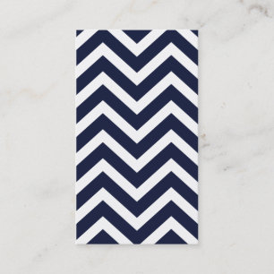 Navy Chevron Striped Simple Plain Visitekaartje