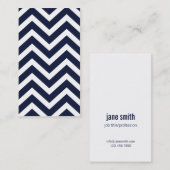 Navy Chevron Striped Simple Plain Visitekaartje (Voorkant / Achterkant)