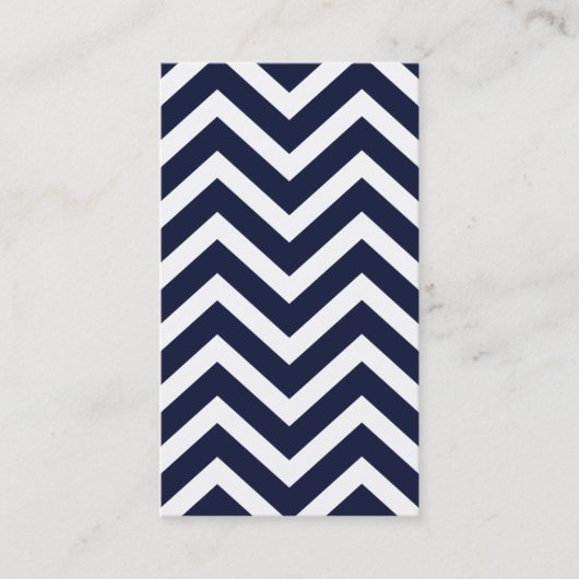 Navy Chevron Striped Simple Plain Visitekaartje (Voorkant)