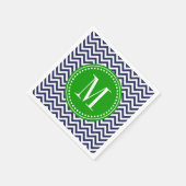 Navy Chevron Zigzag gepersonaliseerd monogram Servetten (Hoek)
