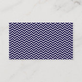 Navy Chevron Zigzag Stripes met monogram Visitekaartje (Achterkant)