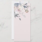Navy Chic Blush Waterverf Bloemen Bruiloft Kaart (Achterkant)