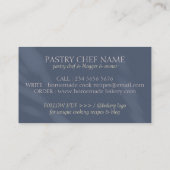 Navy Chic Pastry Spoon Spatula Chef Bake Visitekaartje (Achterkant)