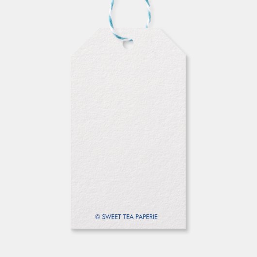 Navy Chinoiserie Cheetah Custom Gift Labels Cadeaulabel (Achterkant)