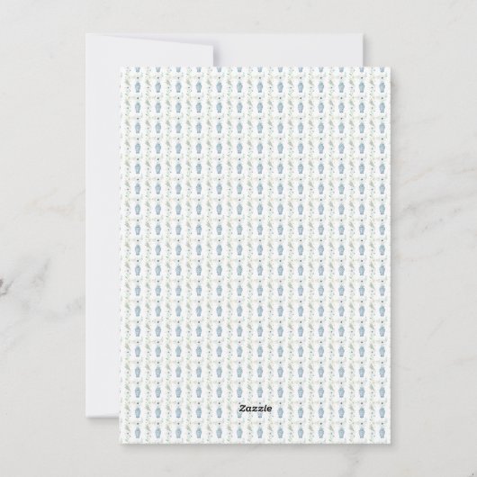 Navy Chinoiserie Coquette Kerstmis Fotokaart Feestdagenkaart (Achterkant)