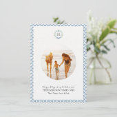 Navy Chinoiserie Coquette Kerstmis Fotokaart Feestdagenkaart (Staand voorkant)