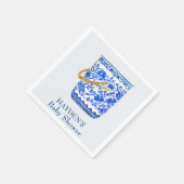 Navy Chinoiserie Ice Bucket Gepersonaliseerde serv Servet (Hoek)