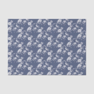 Navy Chinoiserie Rozen Pattern Tissuepapier