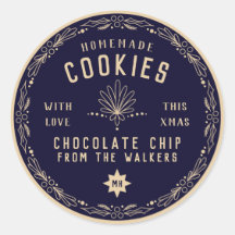 Navy Chocolate Cookie Kerst DIY-cadeau-etiket