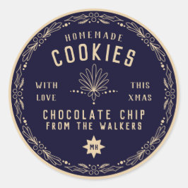 Navy Chocolate Cookie Kerst DIY-cadeau-etiket Ronde Sticker