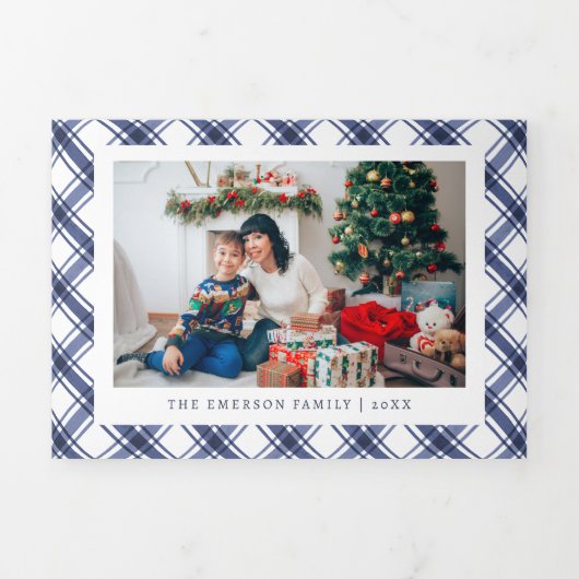 Navy Christmas Drievoudige Kaart (Cover)