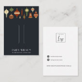 NAVY CHRISTMAS ORNAMENT HAIR CLIP DISPLAY CARD VISITEKAARTJE (Voorkant / Achterkant)