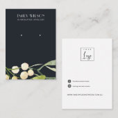 NAVY CHRISTMAS SNEBERRY STUD EARRING DISPLAY VISITEKAARTJE (Voorkant / Achterkant)