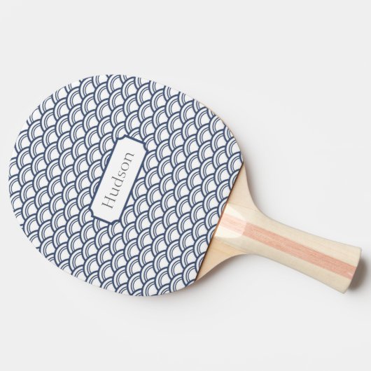 Navy Circle Custom Ping Pong Paddle Tafeltennisbatje (Zijkant)