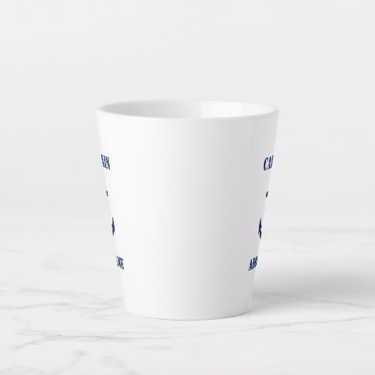 Navy Classic Anker Captain Boat of Naam 2 zijdig Latte Mok (Voorkant)