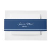 Navy Classic Elegant Script Wedding Uitnodigingen Wikkel (Voorkant Voorbeeld)