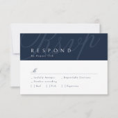 Navy Classic Elegantie Kalligrafie Bruiloft RSVP (Voorkant)