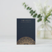 NAVY CLASSIC GOLD  MANDALA EARRING DISPLAY VISITEKAARTJE (Staand voorkant)