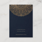 NAVY CLASSIC GOLD  MANDALA KETTING DISPLAY VISITEKAARTJE (Achterkant)