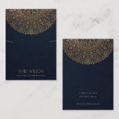 NAVY CLASSIC GOLD  MANDALA KETTING DISPLAY VISITEKAARTJE (Voorkant / Achterkant)