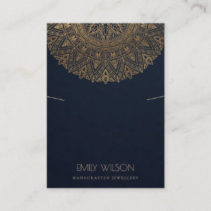 NAVY CLASSIC GOLD  MANDALA KETTING VISITEKAARTJE