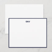 Navy Classic Mannen Briefpapier Kaart (Voorkant / Achterkant)