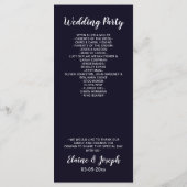 Navy Classic Monogram Trouwprogramma's Programmakaart (Achterkant)