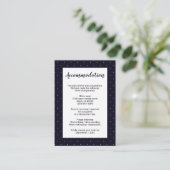 Navy Classic Monogram Weddenschapskaart Informatiekaartje (Staand voorkant)