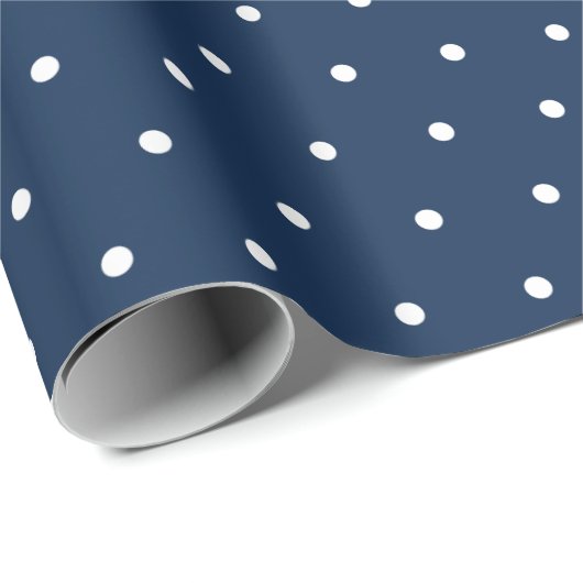 Navy Classic  Polka Dot for Holiday Gifts Cadeaupapier (Rol Hoek)