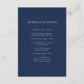 Navy Classic Silver Wedding Schedule of Events Informatiekaartje (Voorkant)
