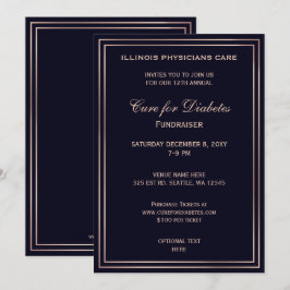 Navy Classy Corporate party Invitation Kaart