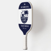 Navy Coastal Nautical Palm Tree Family Beach House Pickleball Paddle (Links)
