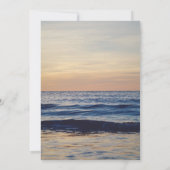 Navy Coastal Seascape Sunset Zomer Strand Wedding Kaart (Achterkant)