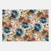 Navy & Coffee Peony Late Season Garden Inpakpapier Vel (Voorkant)