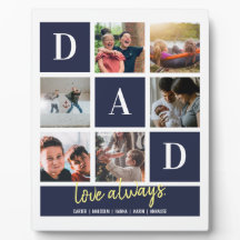 Navy Colorblock Dad Family Photo Collage