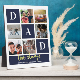 Navy Colorblock Dad Family Photo Collage Fotoplaat