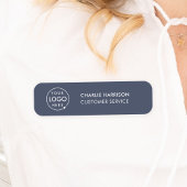 Navy Company Logo | Aangepast personeelsblauw Naamplaatje