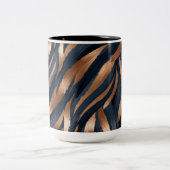 Navy Copper Abstracte Brush Mok (Center)