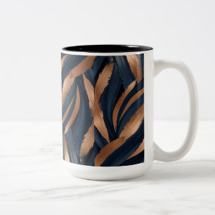 Navy Copper Abstracte Brush Mok