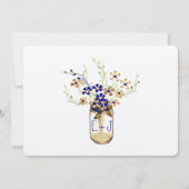 Navy Copper en Green Mason Jar Wild Flower Kaart (Achterkant)