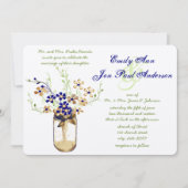 Navy Copper en Green Mason Jar Wild Flower Kaart (Voorkant)