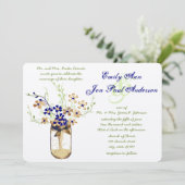 Navy Copper en Green Mason Jar Wild Flower Kaart (Staand voorkant)