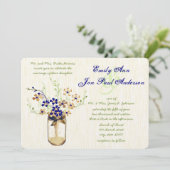 Navy Copper en Green Mason Jar Wild Flower Kaart (Staand voorkant)