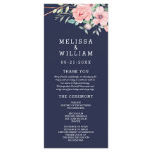 Navy Copper Geometrische Waterverf Bloemenbruiloft